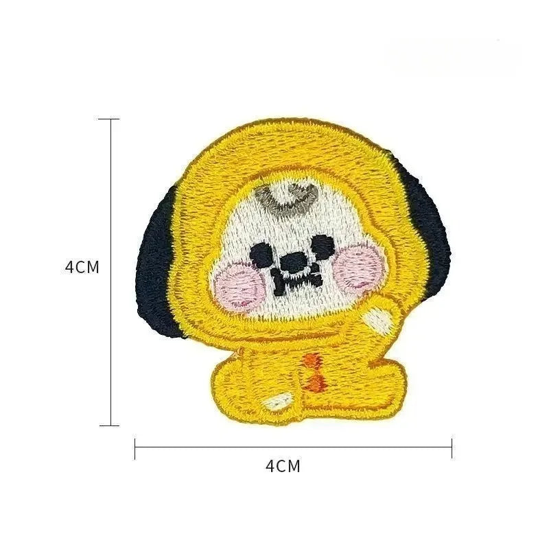 BT21 Cute Baby Embroidered Brooch Pins Cartoon Custom Badges for Bag Clothes Decor BTS Accessories