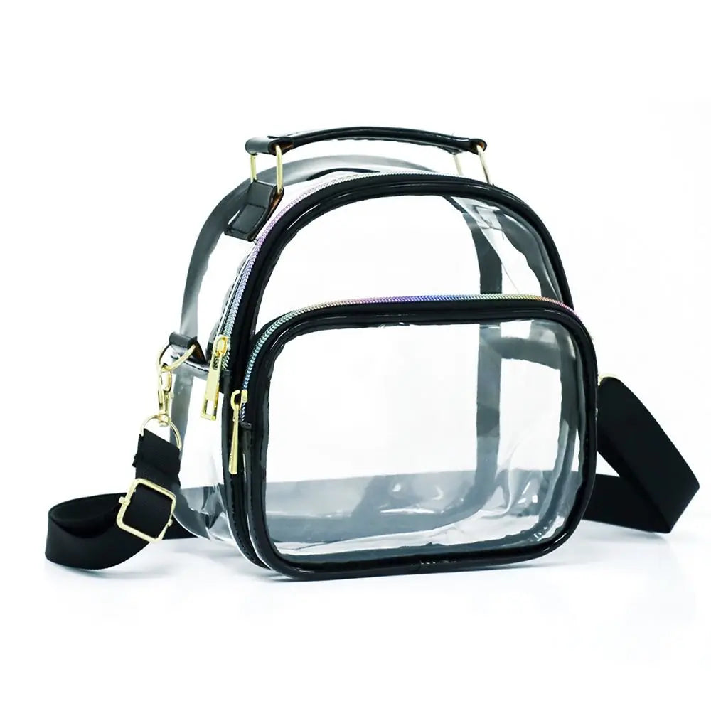 Large Capacity Clear Bag Stadium Approved PVC Clear Purse Clear Crossbody Bag  for Concerts Sports Festivals