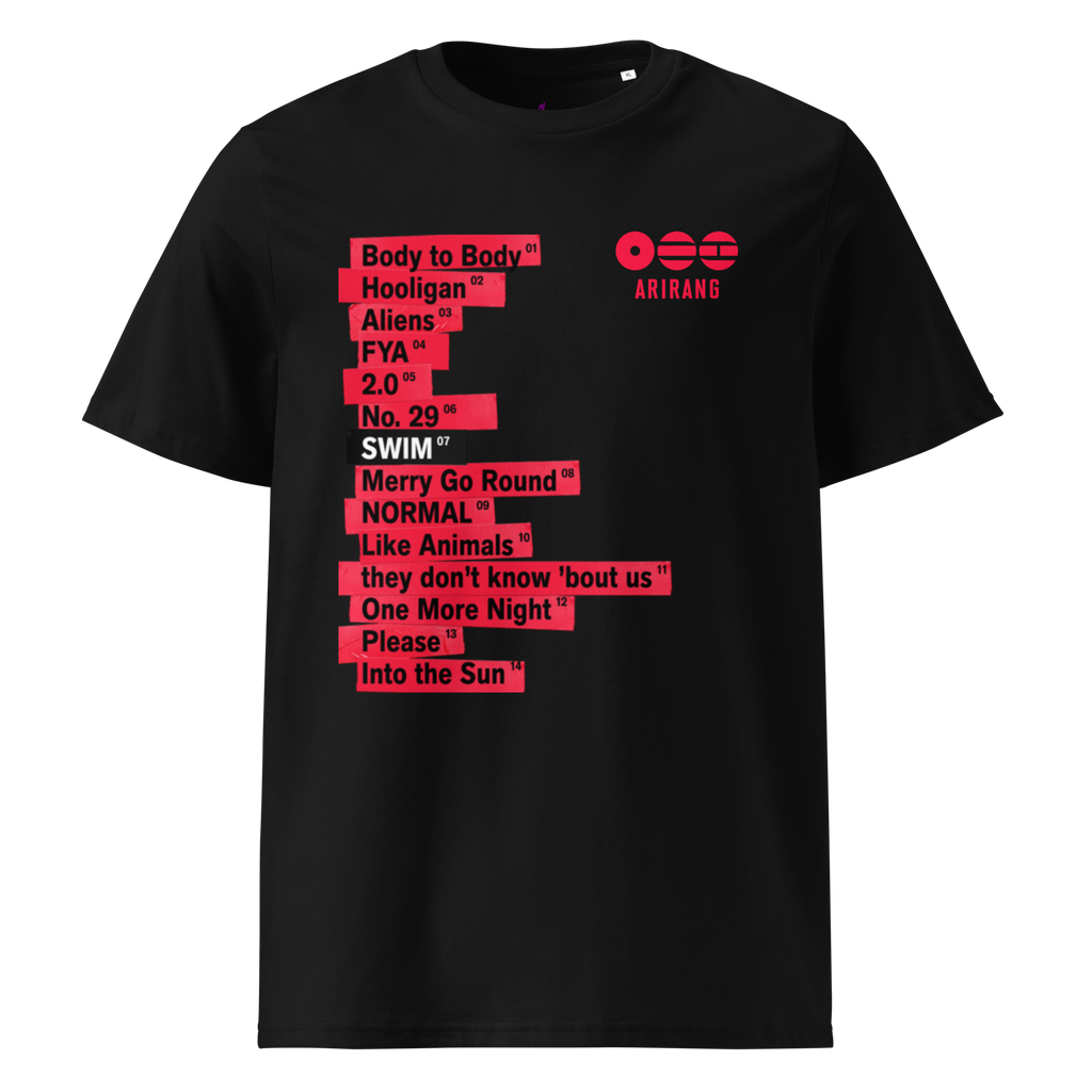 Arirang 2026 World Tour Unisex Organic Cotton T-Shirt (Tracklist)